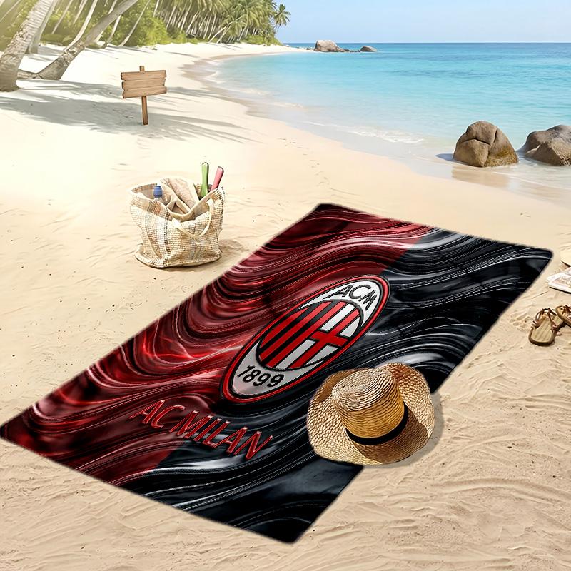 Пляжное полотенце с принтом AC Milan, быстросохнущее, мягкое, портативное, большое, прямоугольное, пляжное покрывало для путешествий, бассейна