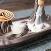 1pc,Purple Clay Multifunction Incense Burner For Incense Stick and Incense Coil,Waterfall Home Decor (Without Incense)