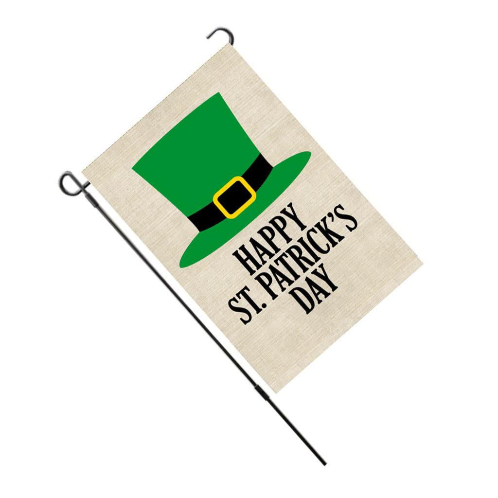 St Patricks Day Flag Double Sided Decorative Fade Resistant Garden Leaf Flag for Lawn Courtyard