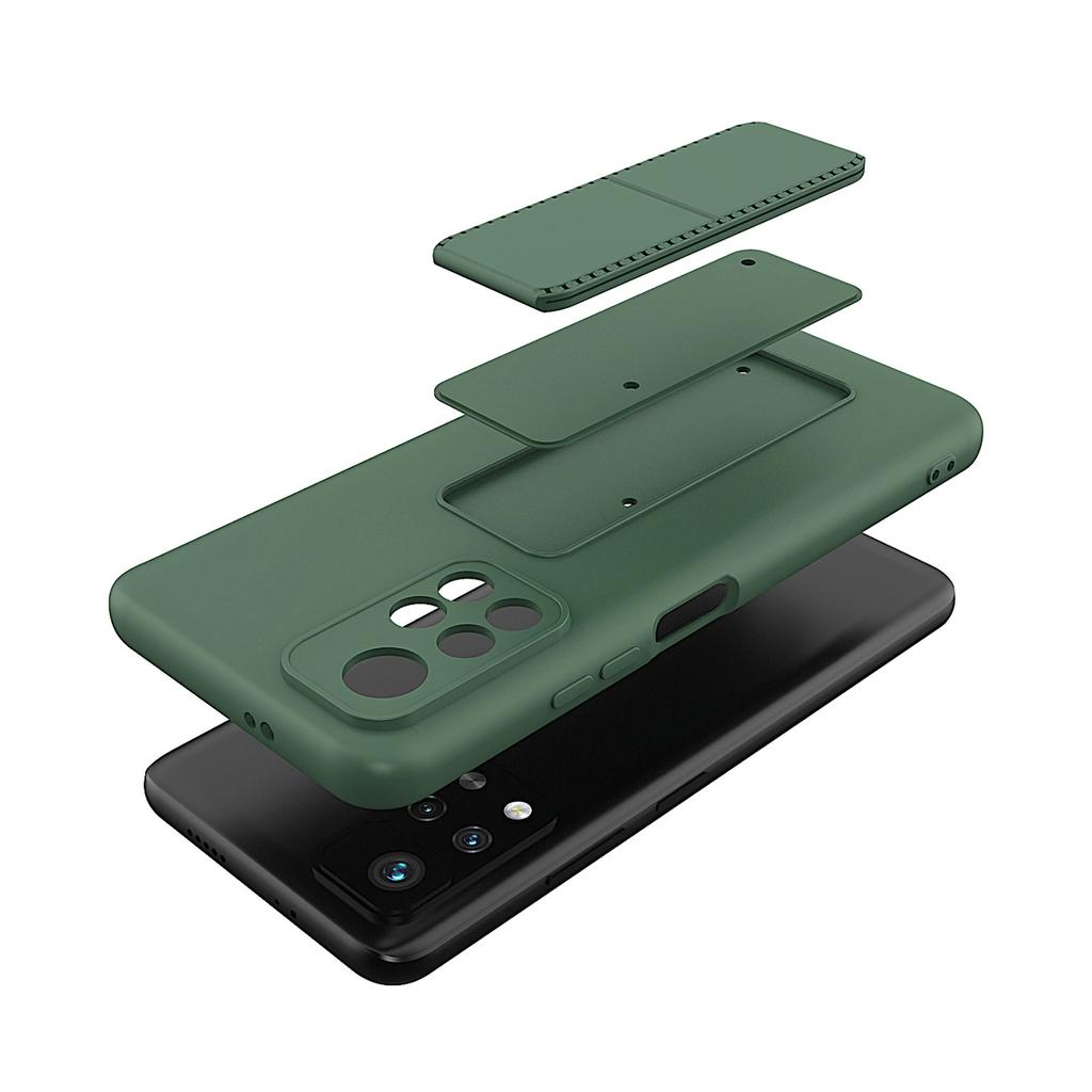 Wozinsky Kickstand Case Silicone Case With Stand For Xiaomi Redmi 10 Black