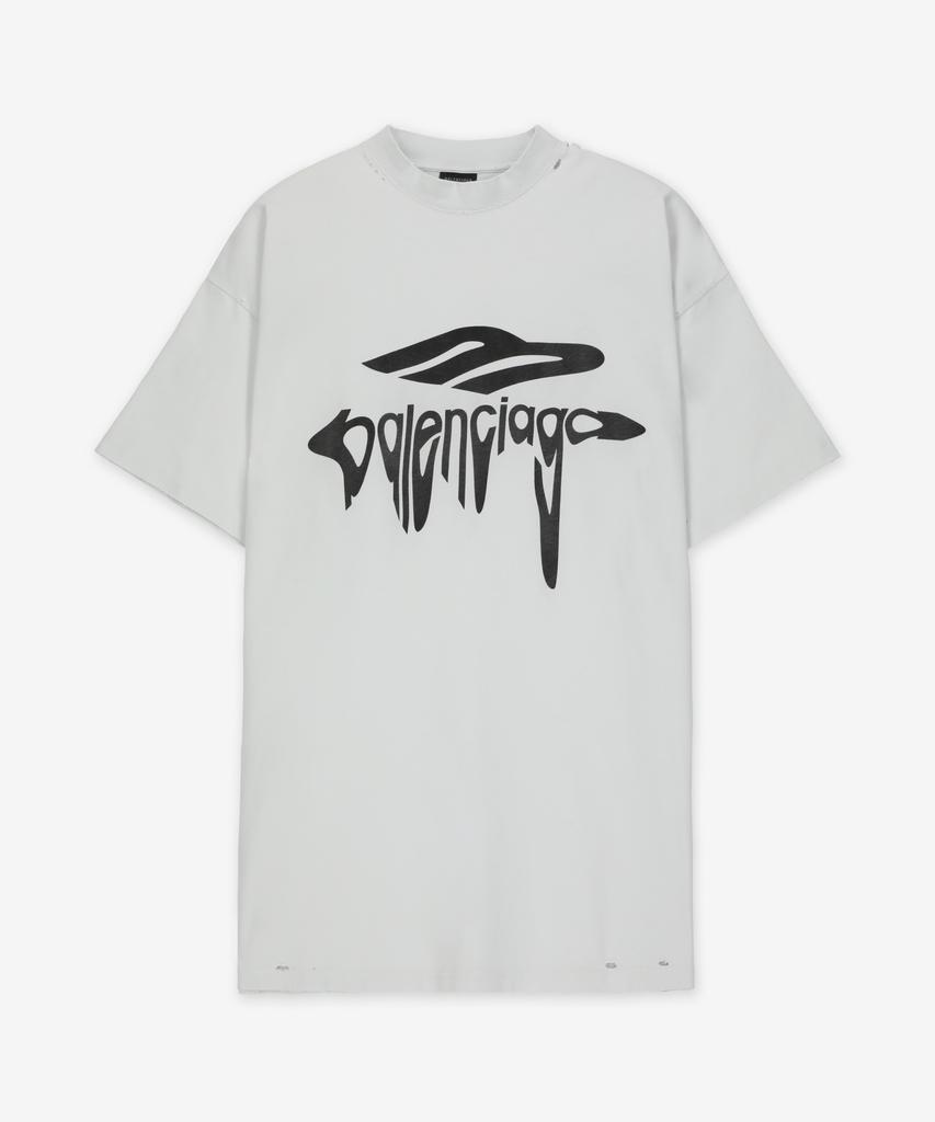 Ballensiaga 3B Liquified Oversized Short Sleeve T-Shirt - White / 787349Trvs89081