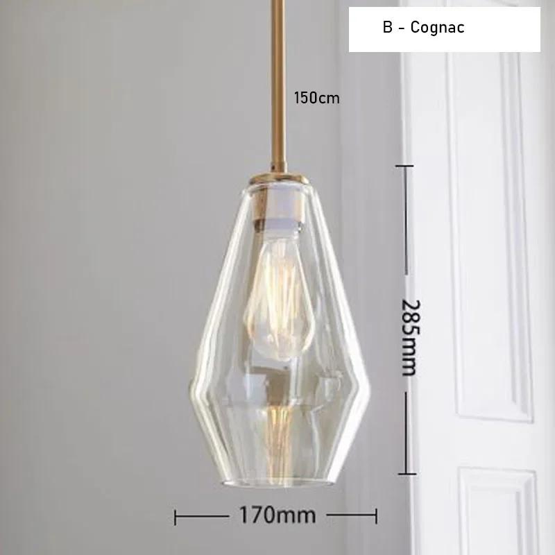 Nordic Modern Minimalist Glass Chandelier Coffee Shop, Restaurant Decoration, Electroplating Creative Bar Table Pendant Light