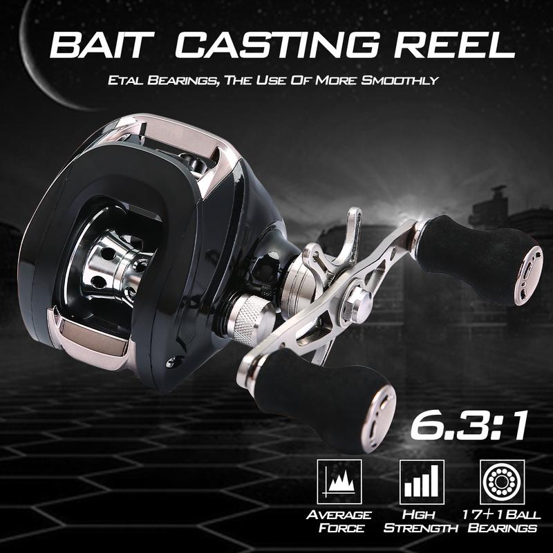 Рыболовная катушка для заброса наживки 18BB 6,3:1 Алюминиевая катушка с ЧПУ Легкая ультрагладкая рыболовная катушка