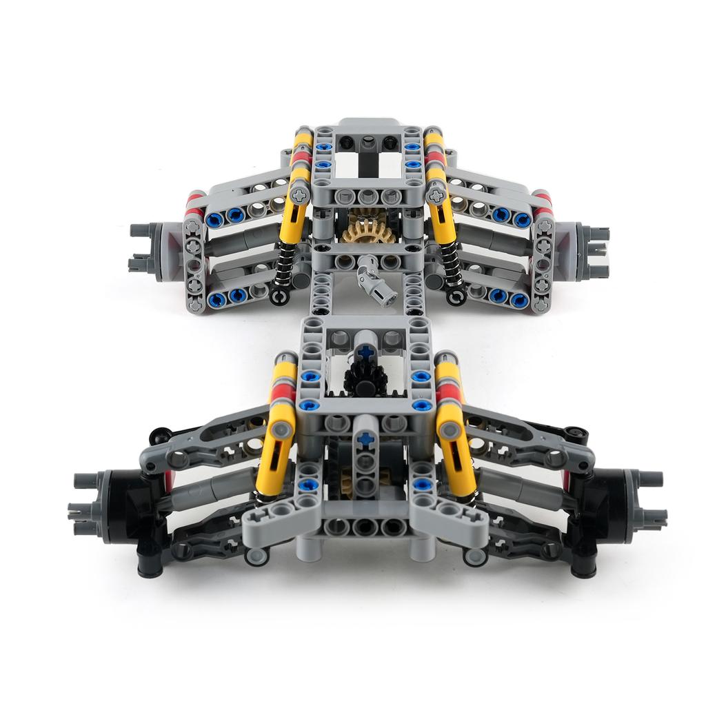 MOC 4WD Независимая Подвеска Дифференциал Шасси Рулевая Ось Строительные Блоки Четырехколесный Привод Техническая Машина Запчасти Игрушки Подарок для Детей