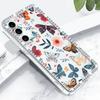 Чехол с узором «Цветы-бабочки» для Samsung Galaxy A56 A36 A26 A16 5G A55 A35 A25 A15 A54 A34 A14 S21 FE S22 S23 S24 Plus S25 Ultra Алмазное покрытие