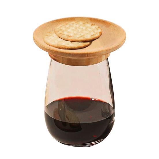 4 шт. Бамбуковая подставка-тарелка для винного бокала, Шарм для винного бокала, Мини-бамбуковая тарелка для сыра, Деревянные подносы для закусок