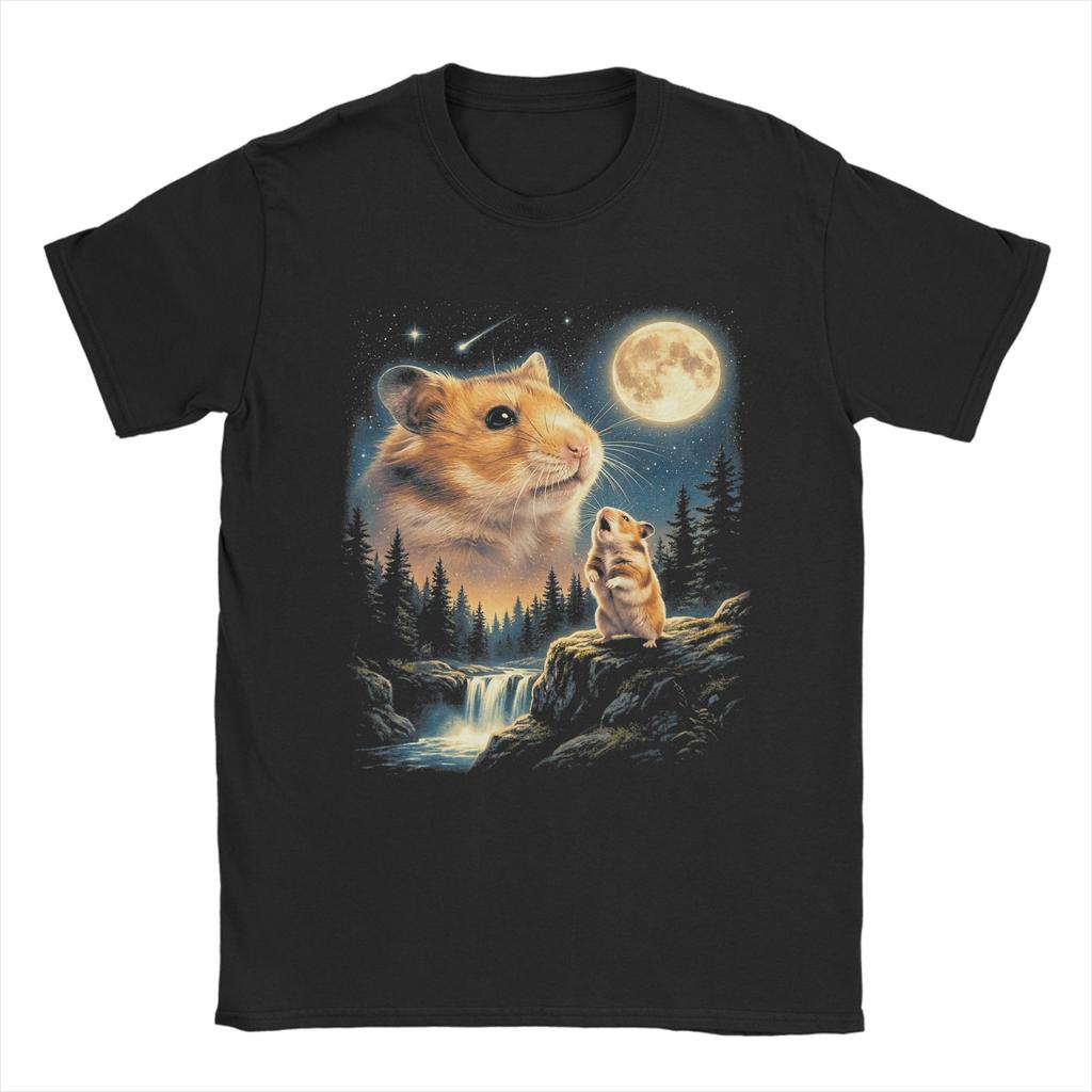 Unisexs TShirts 3 Ferret Moon Howling Ferret Head Funny Vintage 100 Cotton Tees Short Sleeve T Shirts Crewneck Clothing Summer
