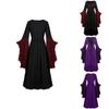 Ladies Gothic Cosplay Dress Polyester Fabric With Skull Pattern And Large Swing Skirt