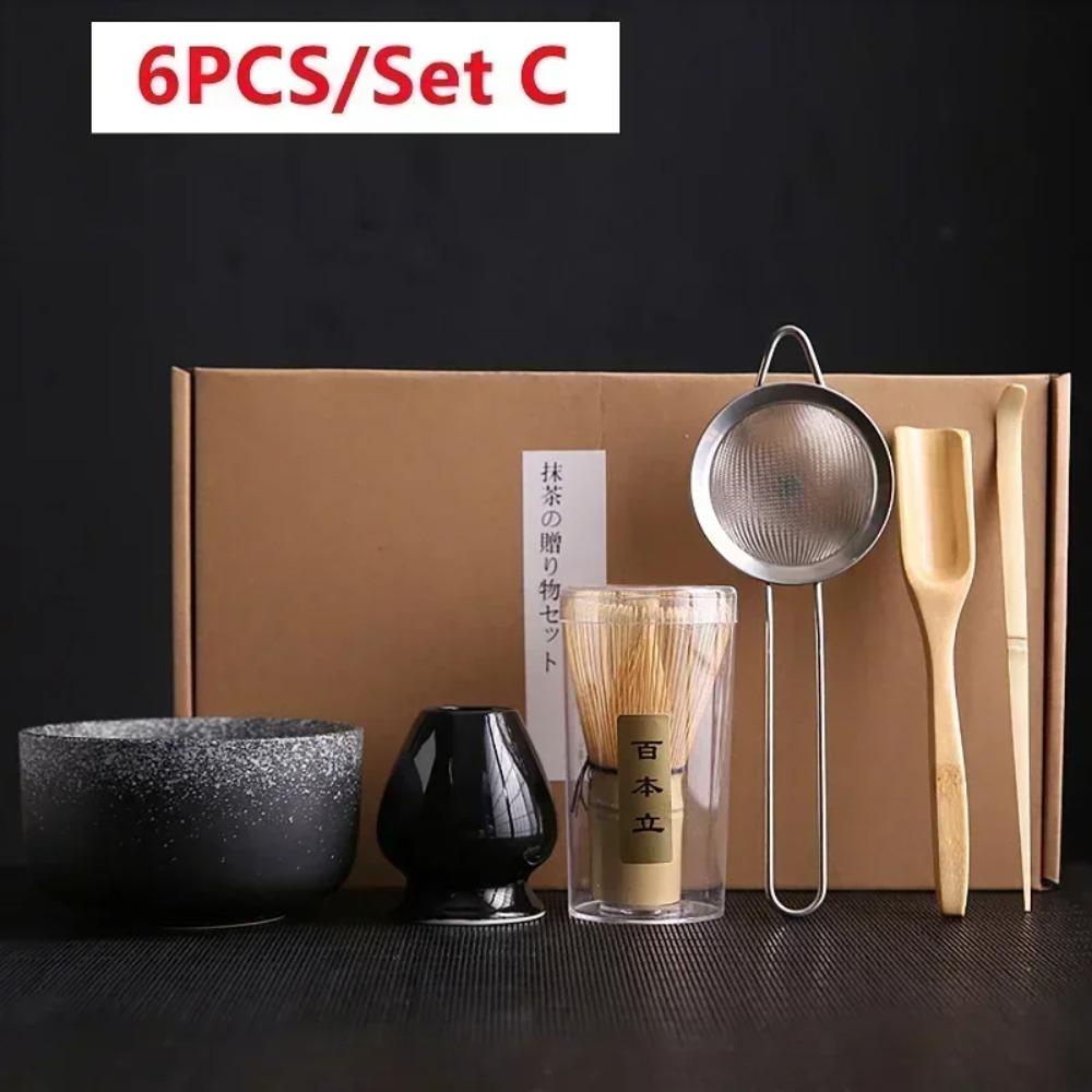 4/6 шт. Набор для чая матча ручной работы для дома, легко чистить, подставка для инструментов, миска, венчик, ложка, подарок, церемония, традиционные японские аксессуары