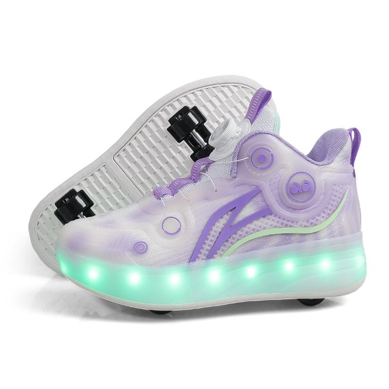 Популярные роликовые коньки детские новые кроссовки с подсветкой, зарядные роликовые коньки для девочек и мальчиков, четырехколесные кроссовки