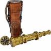 Antique Brass Pirate Spyglass Telescope - 43.18 Cm - Dollond London 1920 with Brown Leather Case