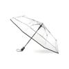 Fully Automatic Transparent Folding Umbrella Trifold Self-opening Umbrella Small Fresh Plastic Umbrella Thickened