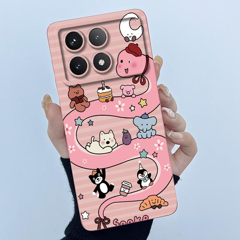 Для Xiaomi Poco X6 Pro 5G Чехол Poco X6Pro Задняя крышка Модный Минимализм Цветочный Мягкий Жидкий Силиконовый Чехол Для PocoX6 Pro Fundas