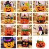 Trick or Treat Pumpkin Candy Bucket Non-woven Halloween Wool Felt Bag Funny   Party