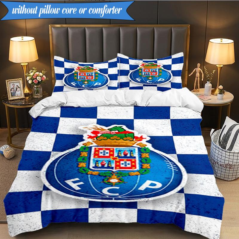 3PCS FC Porto Design Printed Soft Bedding Set,Including 1pc Duvet Cover And 2pcs Pillowcases Perfect for Bedroom, Dormitory, Fan gift