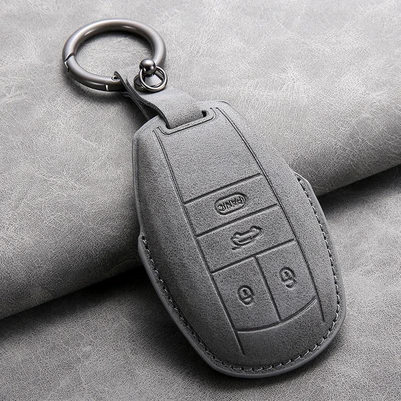 Car Key Cover Shell Fob for Bentley Bentayga 2017-2021 2AHMV-YK1 Leather Car Key Case Cover for Bentley Keyring Accessories