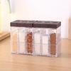 6pcs/Set Spice Storage Jars with Rack-Salt Pepper Sprayer Container Seasoning Box Kitchen Spice Storage Bottle Tools Organizer