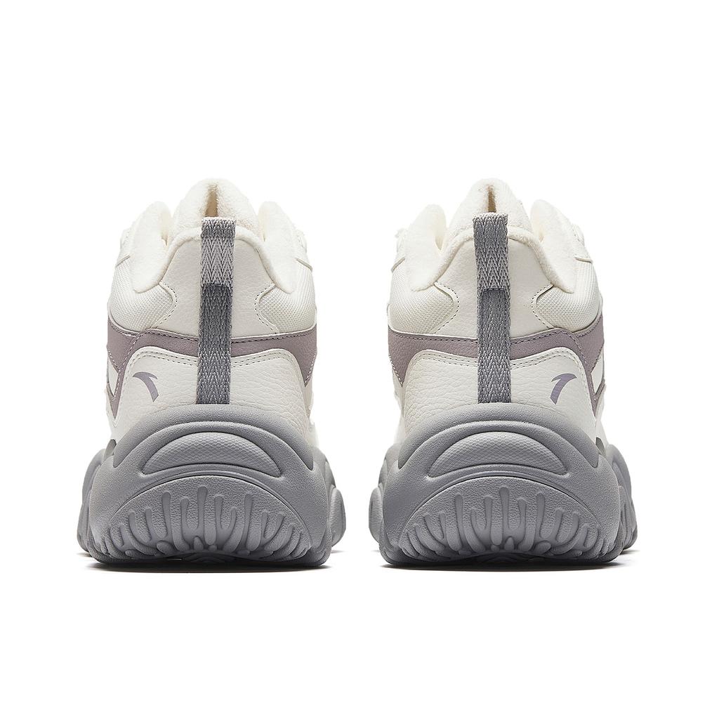 Anta Flowing Light Fleece Mid-Top Casual Shoes Kids Casual Shoes Ivory-White Magic-Carpet-Gray 122548953-4
