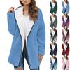 Women's Fashion Fall Winter Thick Plush Long Sleeve Pocket Jacket Top