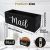 Mail Organizer 2 Slots Solid Tung Wood Mail Holder Decorative Multifunctional Letter Holder for Home Office Entryway Living Room