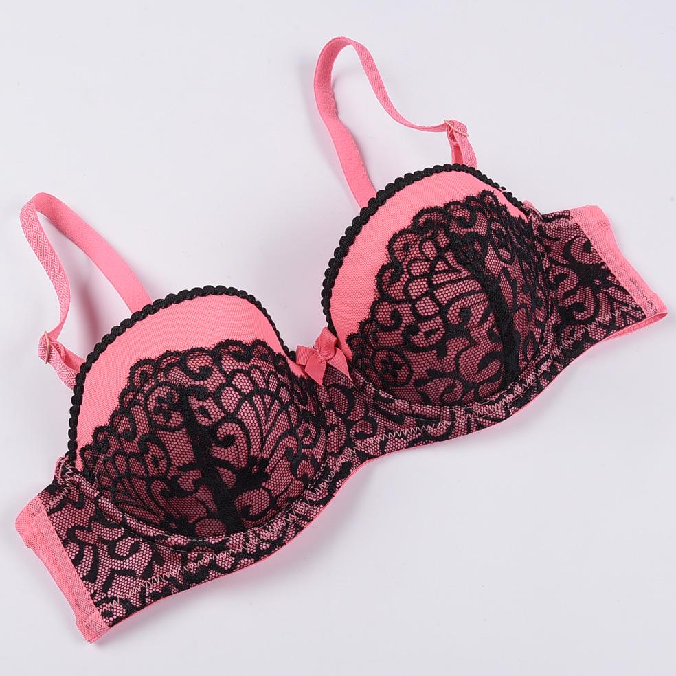 Floral Lace Cotton Bra Sexy Bh Comfort Underwear Women Sheer Half Cup Bras Female Brassiere