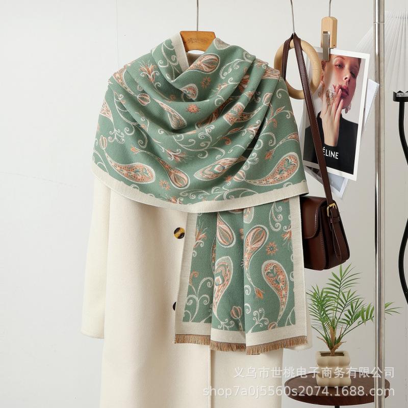 Women S Faux Cashmere Scarf Cashew Pattern Fashion Shawl For Autumn Winter