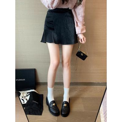 ~ Мягкая вощеная овчина ромбовидный толстый каблук платформа одинарная обувь ленивая женщина