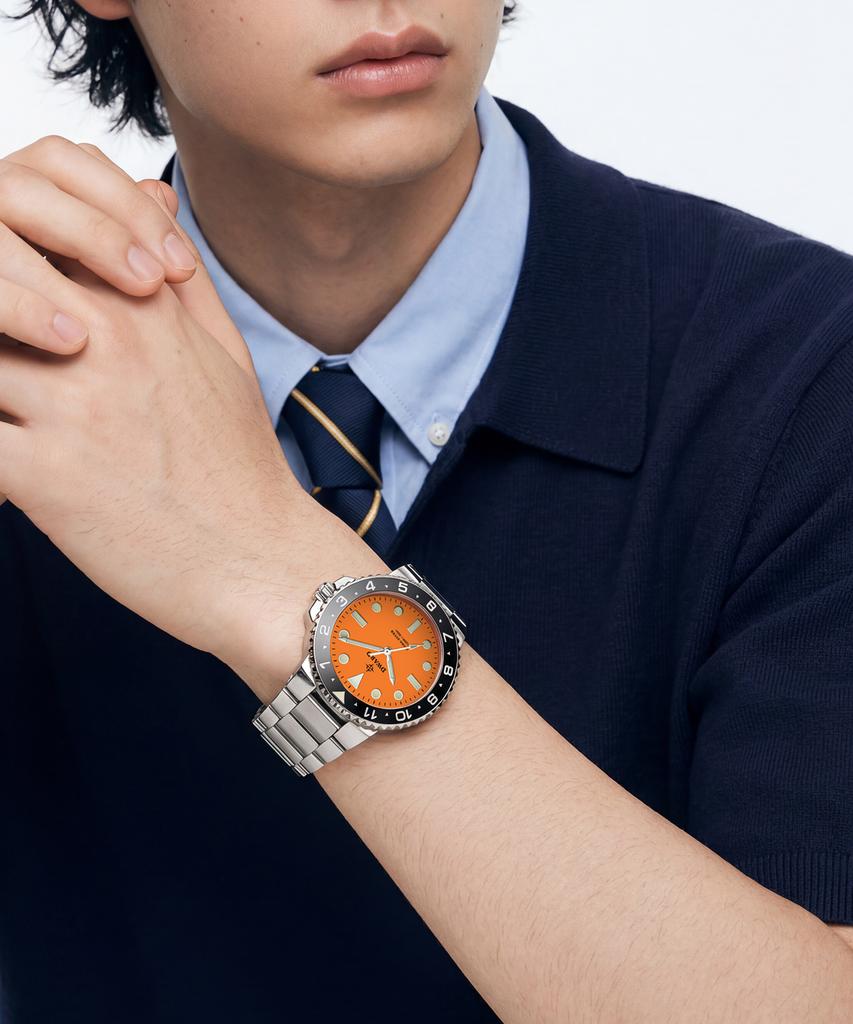 Diwodeu Dw-208R-Or Spino Diver 300 Sunset Orange Men'S Rubber Urethane Wristwatch
