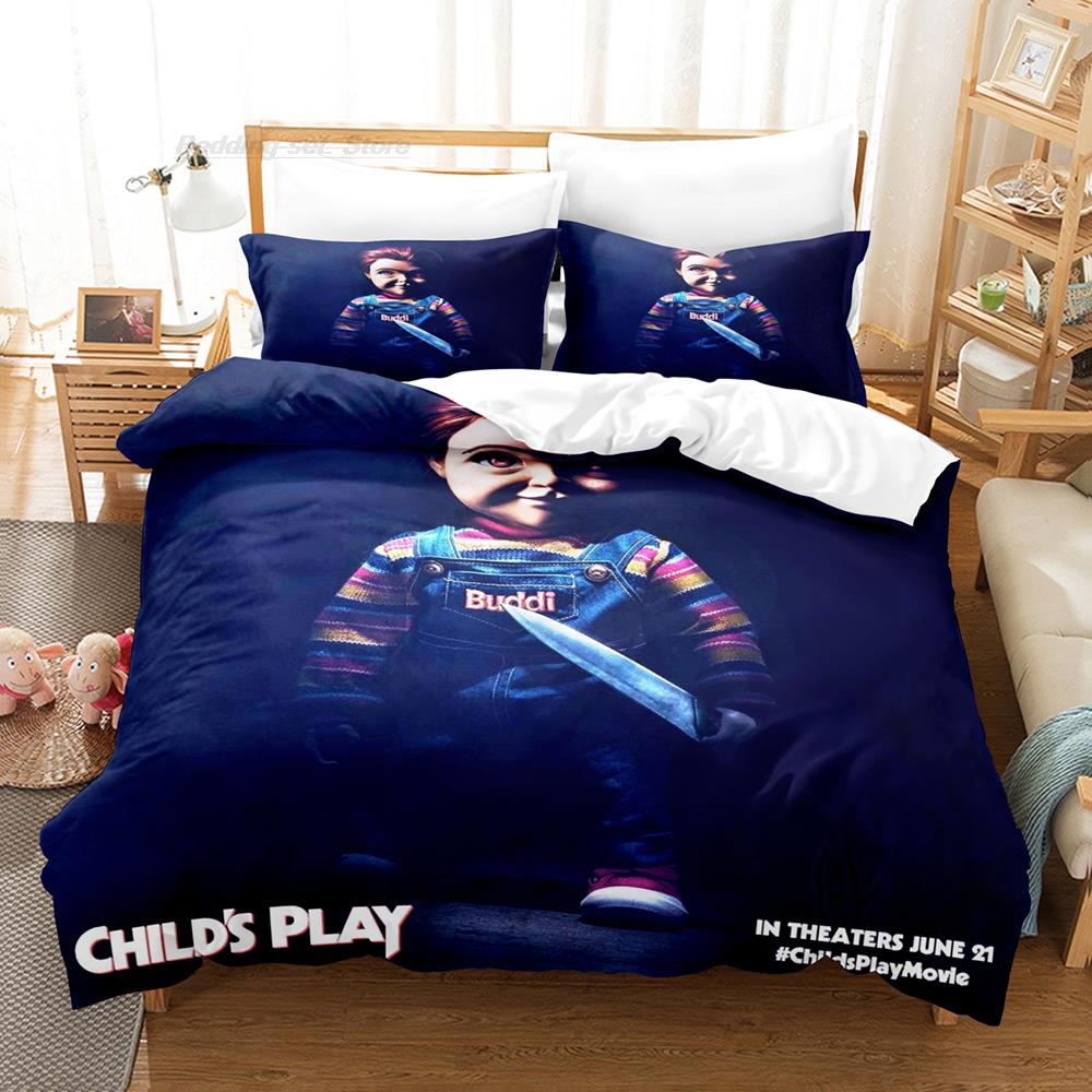 Chucky Bedding Set Single Twin Full Queen King Size Bed Set Aldult Kid Bedroom Duvetcover Sets 3D Halloween