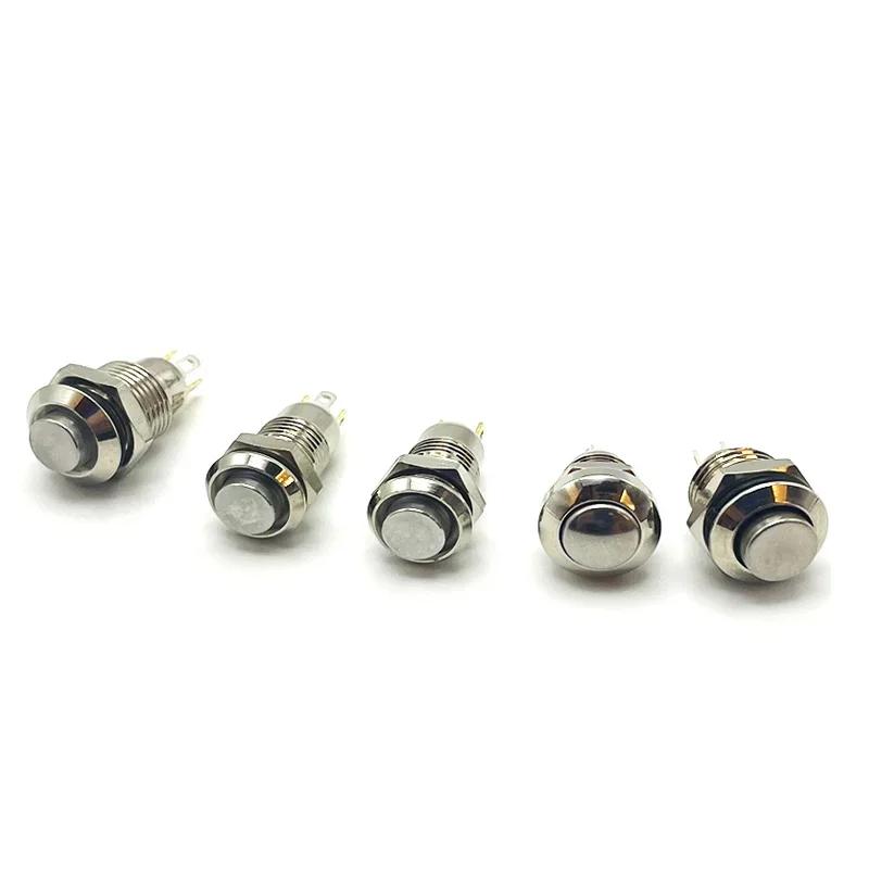 12/16/19/22mm Waterproof Metal Button High Flat head Switch LED Light Momentary Latching 12V 24V 220V Various Colors To Choose Switches4