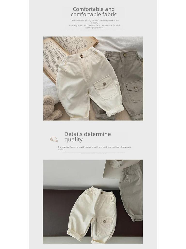 Boys' Korean-Style Casual Pants - Lightweight Spring & Autumn Baby Trousers