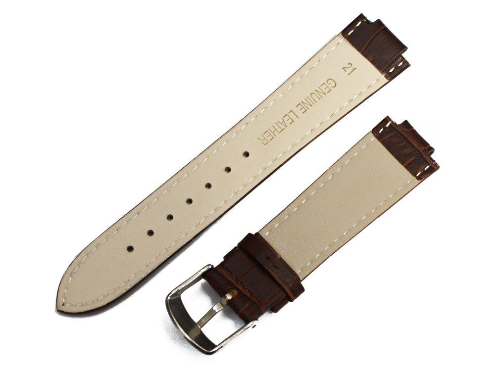 [Оригинал King Import] [TAMBOUR Мужской Ремешок из тисненой крокодиловой кожи, Коричневый, 2118 мм]
