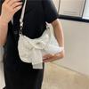 Pearl Female Bag Retro Luxury Designer Handbag Bow Crossbody Bags Fashion Canvas Women's 2023 Trend Shoulder Bag Purses