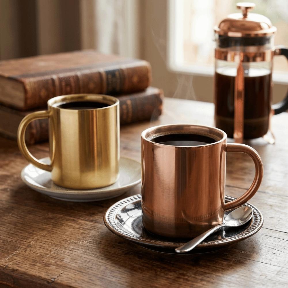 Double Layer Tea Cup Rustless Steel Beverage Vessel Easy To Wash Drinking Tumbler  Tea Drinking
