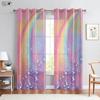 Шторы с рисунком радуги и единорога из мультфильма для детской комнаты, полиэфирное волокно, легко стирать и ухаживать, украшение для дома, 2 шт.