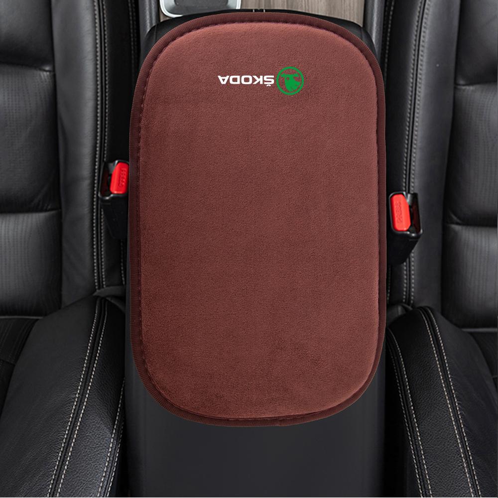 Car Armrest Mat Protective Pad Console Center Cover Auto Accessories For Skoda Octavia VII Superb Rapid Fabia Yeti Kodiaq Kamiq afx388