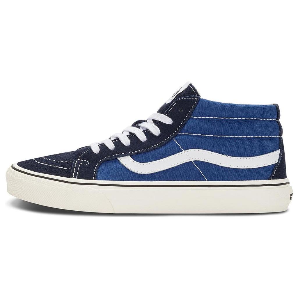 Vans SK8 Mid-Top Fashion and Comfortable Anti-Slip Wear-Resistant Skate Shoes Unisex Sneaker Denim-Blue VN0A391F5TU