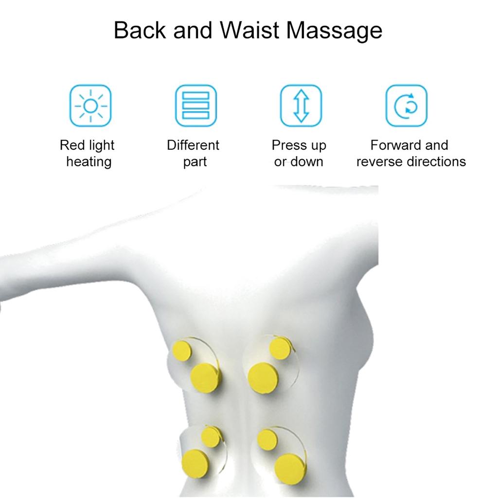 Massage Seat Cushion Heated Neck Back Waist Hip Massage Chair for Home and Car Use