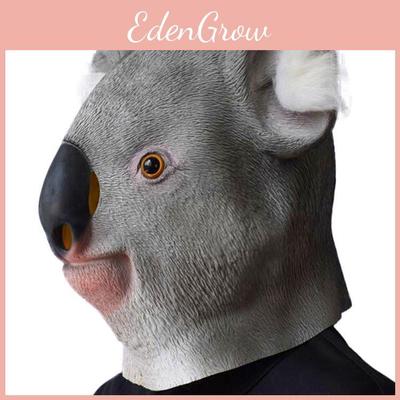 Забавная серая маска коалы, латексный головной убор, идеально подходит для Хэллоуин-вечеринок и костюмов