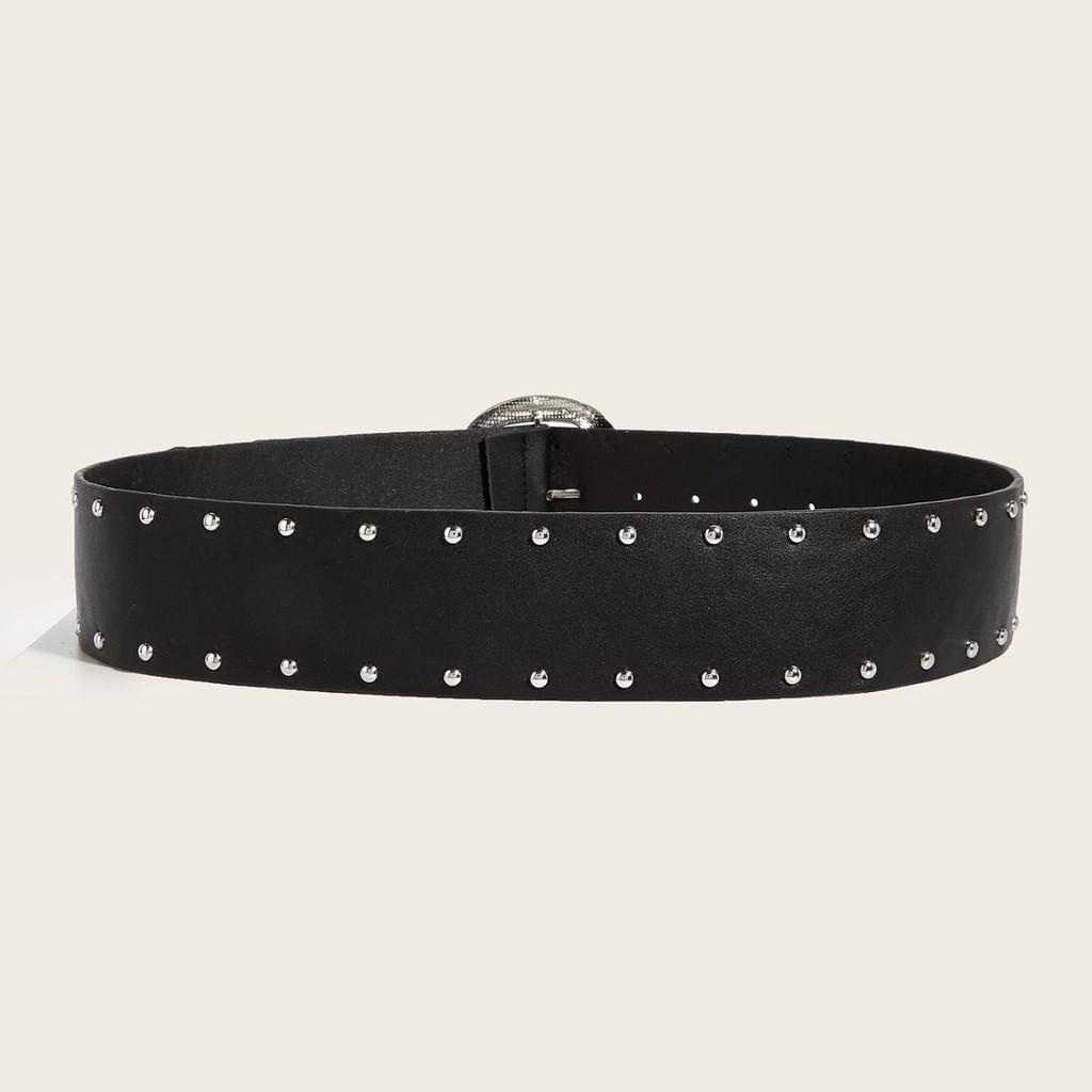 Ретро Мода Ремень с Заклепками с Пряжкой из Сплава Повседневный Аксессуар для Нарядов на Каждый День