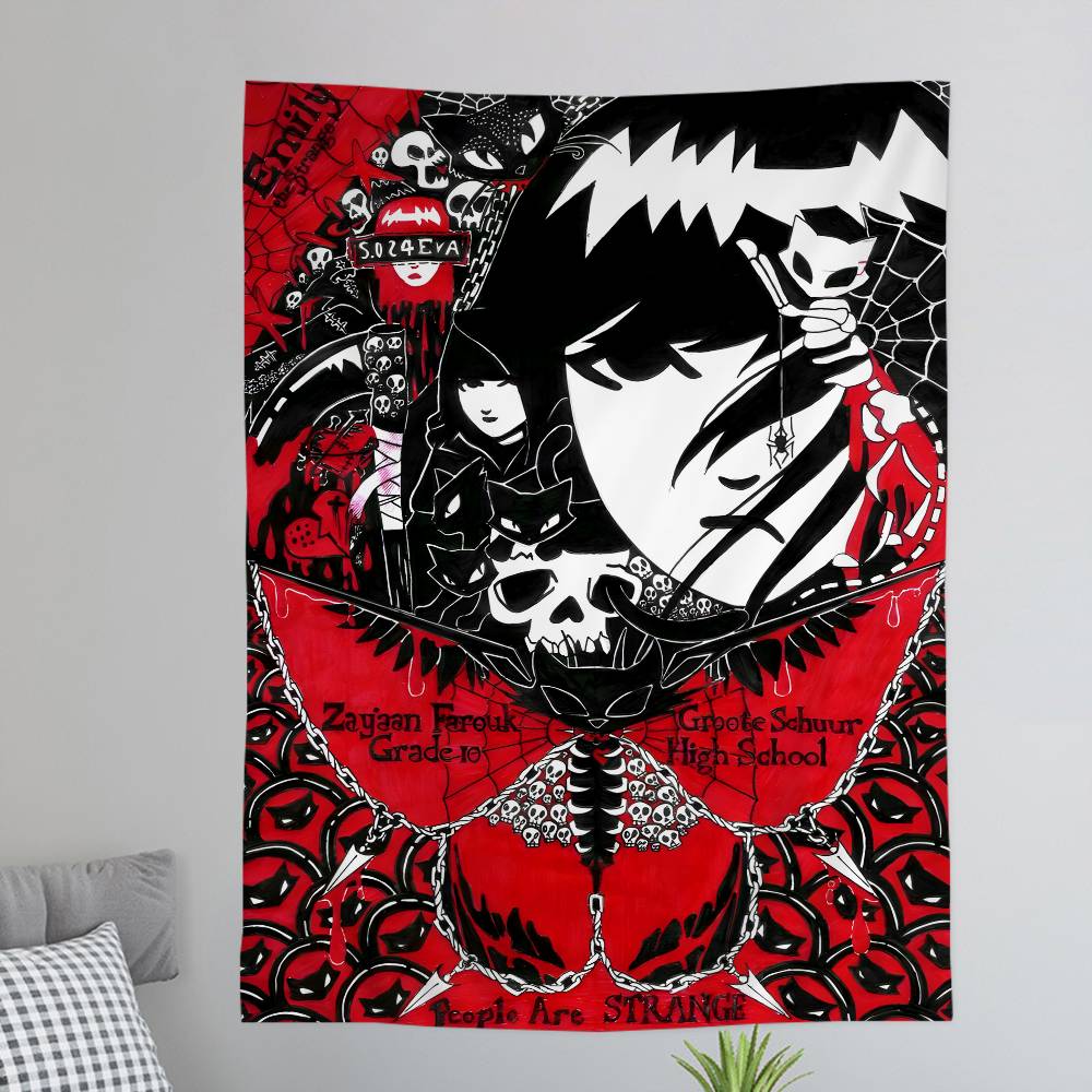 Comics Eemily The Sstrange Cartoon Tapestry Home Decoration hippie bohemian decoration divination Home Decor