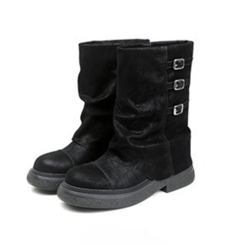 Элегантные женские ботильоны на плоской подошве Новая зимняя модная обувь 2025 Тренд Повседневные зимние ботинки Бренд Вечеринка Женские кроссовки Пряжка Ботас