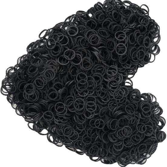 Rubber Bands mini 2000pcs rubber band black 0.5inch small Rubber Band Mini Soft Elastic Bands for Braids Diameter 13mm rubber bands for Office