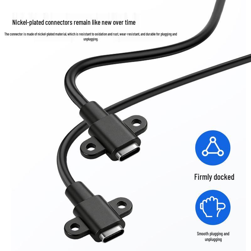 Зарядный и дата-кабель USB Type-C (female) с монтажными отверстиями