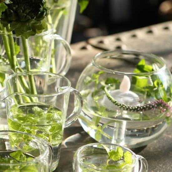 Dulton Glass Ball Candle Holder, Medium, Clear, BG023-1