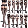 Women's Sexy Fishnet Lingerie: One-Piece Hollow Out Garter Jacquard Leggings Stockings 6057