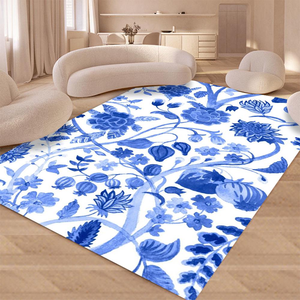 Синий Синий и Белый Фарфоровый Дизайн Ковра Зональный Ковер Стираемый Напольный Коврик для Дома Гостиной Кухни Спальни Противоскользящие Ковры