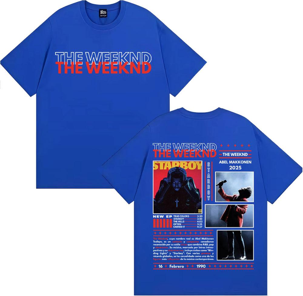 Rapper The Weeknd Abel Makkonen Album Tour 2025 Graphic T-shirts Men's Clothing Y2k Fashion Hip Hop Breathable Oversized T Shirt