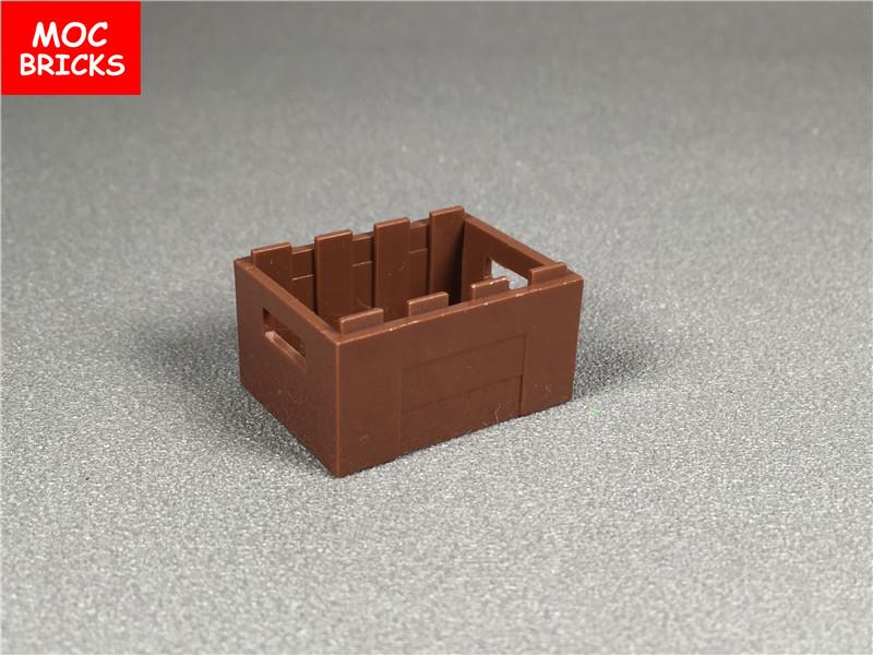 10 шт./лот Кубики MOC Коричневый Контейнер Ящик с Ручками Коробка для Еды Фруктов Корзина 30150 Строительные Блоки Игрушки Подарки для Детей