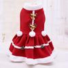 Dog Christmas Dress Winter Warm Dog Clothing Skirt Pet Red Dress for Small Dog Puppy Warm Fleece Skirt for Christmas